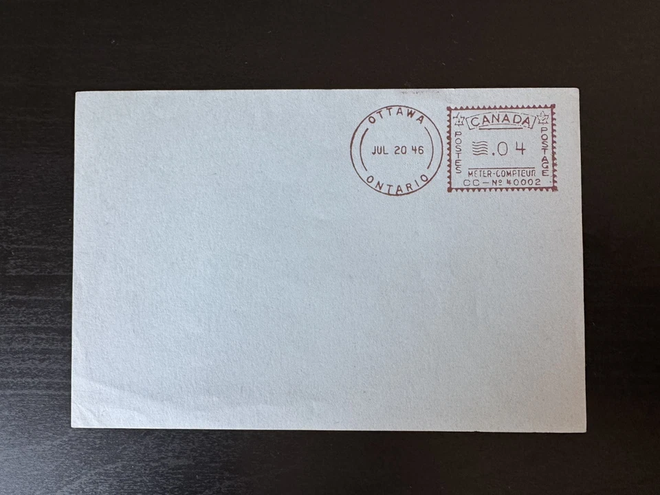 Canada - Ottawa Ontario Postage Paid .04 Meter Mark Proof 1946 - Image 1 of 1