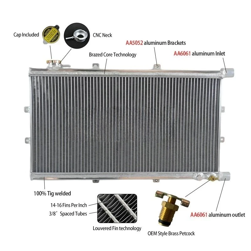 Intercambiador de calor intercambiador de calor de radiador de aluminio universal tapa intercooler Foto 1 de 4