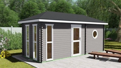 Saunahaus Gartensauna Sauna Haus Gartenhaus Holz Außensauna Trockensauna Ofen - Bild 1 von 4