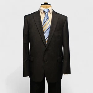 Brooks Brothers 1818 2 Pc Suit 41R REGENT Gray Pinstripe VBC Italian Wool - Picture 1 of 20