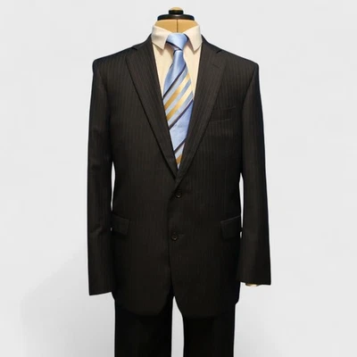 Brooks Brothers 1818 2 Pc Suit 41R REGENT Gray Pinstripe VBC Italian Wool - Image 1 of 4