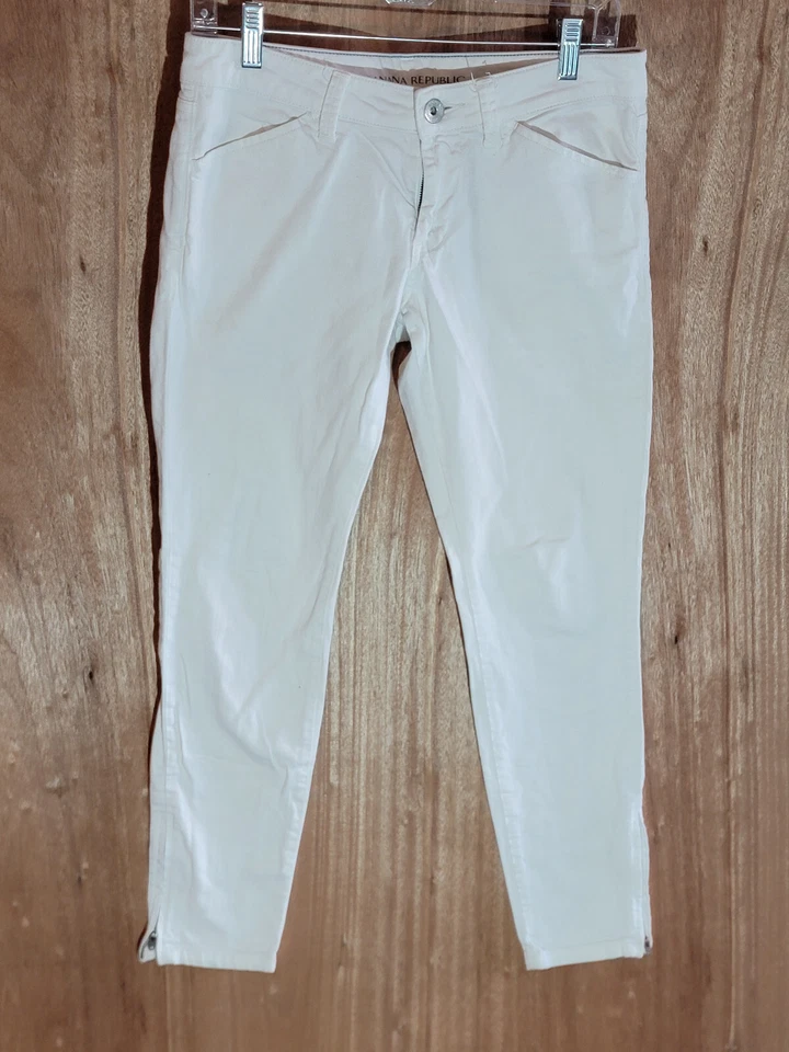 banana republic jeans womens size 27p (actual 29 in waist) skinny low rise white - Image 1 of 4