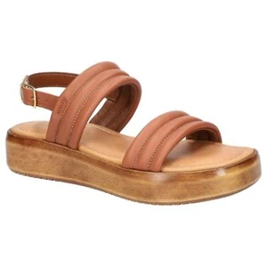 Bella Vita Women's Ode-Italy Whiskey Italian Leather Flat Sandal Size 7.5 WW - Picture 1 of 6