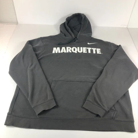 Nike Marquette Golden Eagles Sweatshirt Adult Extra Large Grey Thrashed Hoodie Cover
