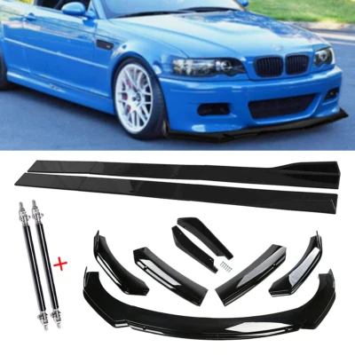 Front Bumper Lip Spoiler Splitter For BMW 3 Series E46 M3 E90 E91 E93 Body Kit - Imagem 1 de 4