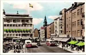 Postcard Linkoping Sankt Larsgatan Stockholm Sweden RPPC 1958 - Picture 1 of 2