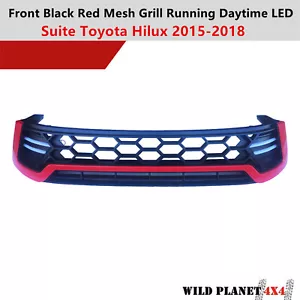 Front Grill Red Upgrade with LED fit Toyota Hilux Revo SR5 SR Workmate 2015-2018 - Picture 1 of 8