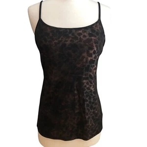 Express Metallic Cheetah Print Camisole Tank Top Womens sz S Black Brown Mobwife - Picture 1 of 6