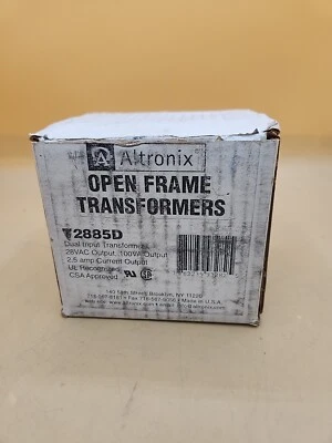 ALTRONIX T2885D Class 2 Transformer 100VA Open Foot 28 Vac Dual Input UL  - Image 1 of 2