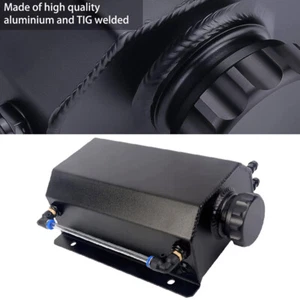 Universal 2L Kühlmittel Kühler Überlauf Rückgewinnung Wassertank Flasche Aluminium schwarz - Bild 1 von 13