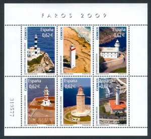 ESPAÑA 2009 - HOJA BLOQUE FAROS - EDIFIL 4483** - MNH - Imagen 1 de 2