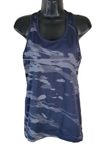 Athleta Speedlight Blue Navy Camouflage Sleeveless Tank Top Womens Size Medium - Picture 1 of 4