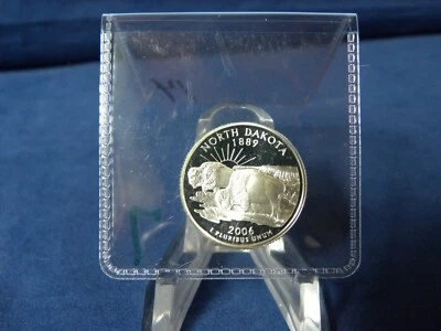 2006 S SILVER GEM PROOF NORTH DAKOTA STATE QUARTER 90% SILVER FREE SHIP - Image 1 of 2