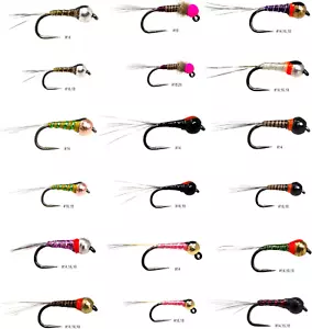 36 Effictive Tungsten Bead Perdigon Nymphen Fliegenfischen Fliegen Sortiment | Forelle - Bild 1 von 12