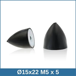 Typ PE Ø15x22 M5x5 NK 55° Shore Parabelpuffer Gummi-Metall-Puffer - Picture 1 of 2