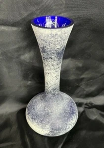 Vintage Murano Glass Blue Cobalt Vase V. Nason & Co Authentic Murano Glass 6" - Picture 1 of 9