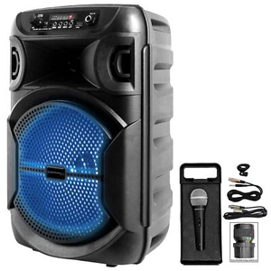 Technical Pro BOOM8 Rechargeable 8" LED Party Speaker w/Bluetooth/USB+Microphone - Picture 1 of 9