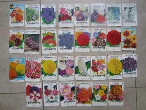 Lote de 30 PAQUETES DE SEMILLAS DE FLORES ANTIGUAS VINTAGE AÑOS 50-70 - Lone Star - VACÍAS - Imagen 1 de 4