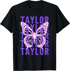 Retro Taylor First Name Personalized Groovy Birthday Girl T-Shirt Hoodie - Picture 1 of 14