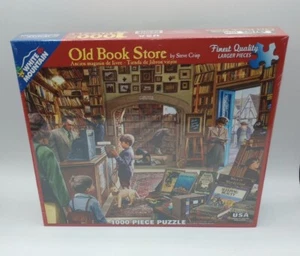 White Mountain Jigsaw Puzzle OLD BOOK STORE New Sealed Steve Crisp  - Picture 1 of 7