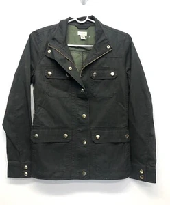 J Crew Downtown Field Jacket Women’s XS Full Zip/ Snap Cotton - Picture 1 of 12