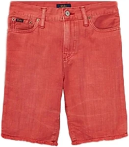 Polo Ralph Lauren Big Boys Cotton Denim Cutoff Shorts - Finn Wash Red (Red, 16) - Picture 1 of 1