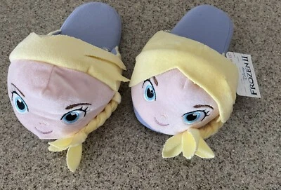 Zapatillas de felpa Disney para niña pequeña talla 4 Frozen II Elsa NUEVAS Foto 1 de 4