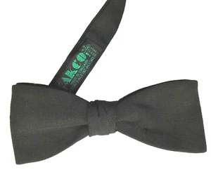 Black pique Akco bow tie vintage mens formal wear made in England 1970s funeral - Picture 1 of 2