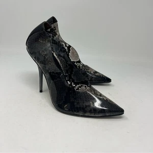 RAYE Snakeprint PVC Animal Printed Pointed Toe Pumps Size 7.5 Going Out Black - Picture 1 of 9