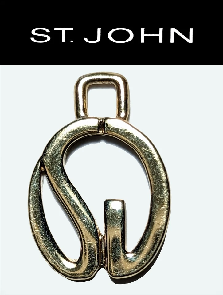 St John вязаные золотистый один дюйм логотип молнии/слайдер тянуть  - Изображение 1 из 1