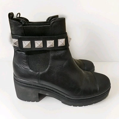 Botas femininas Michael Kors GLENN de couro cravejado tamanho: 9,5 - Imagem 1 de 4