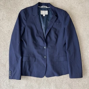 Banana Republic Blazer Damen 12 Wolle Marine Minimalistisch Karriere Büro Grundnahrungsmittel - Bild 1 von 8