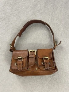 Mulberry Leather Shoulder Bag Buckle Belt Brown Used Vintage Small - Picture 1 of 15