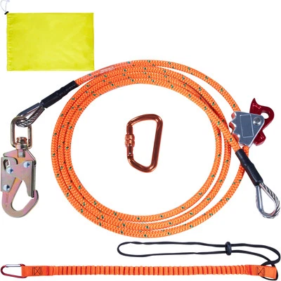 Uimoso Safety Harnesses Steel Core Flipline 1/2" x 8' Arborist Tree Climbing - Image 1 of 4