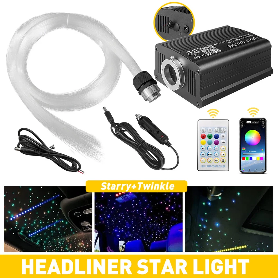 500Pcs Car Headliner Star Light kit Twinkle Meteor shooting star Ceiling Light E - Image 1 of 4