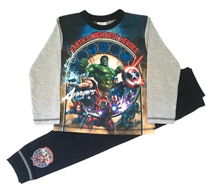 Marvel Avengers Jungen Pyjama, PJS, Nachtwäsche 4-10 Jahre Hulk, schwarzer Panther, Thor - Bild 1 von 1