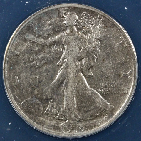1919 50c Walking Liberty Half Dollar ANACS F 15 DETAILS CLEANED Cover