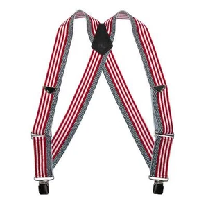 New Welch Men's Big & Tall Elastic Clip End American Flag Trucker Suspenders - Picture 1 of 3
