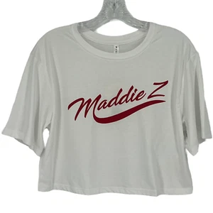 Camiseta Fabletics Maddie Ziegler Recortada Jade Cuadrada Mujer Talla Pequeña Blanca Roja Nueva - Imagen 1 de 11