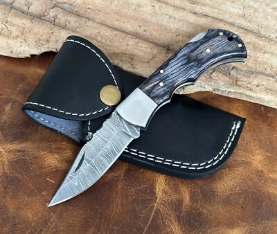 Navaja de Bolsillo Damasco Acero Hecha a Mano Cuchillos Plegables Personalizados Cuchillos de Camping Foto 1 de 4