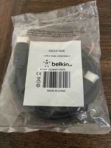 Belkin F8V3311b06 HDMI Cable - 6 ft - Black NEW! - Picture 1 of 3