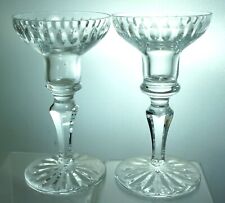 BEAUTIFUL CUT GLASS OR CRYSTAL CANDLESTICK/HOLDER QUEEN'S CROWN A PAIR