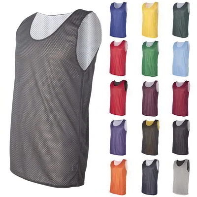 BADGER SPORT Blank Plain Basketball Mesh Reversible Jersey Badger Pro Tank Top 15 Colors