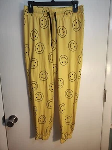 Smiley Gesicht Kordelzug Lounge Hose Small/Medium Unisex EUC - Bild 1 von 3