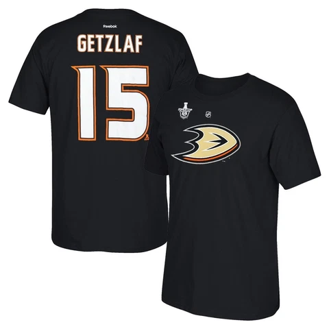 Ryan Getzlaf Reebok Anaheim Ducks Player N&N Jersey Black T-Shirt Men's Cover
