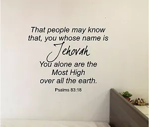 Calcomanía de vinilo mural con letras de pared más alta de Jehová solo tú eres versículo bíblico - Imagen 1 de 1