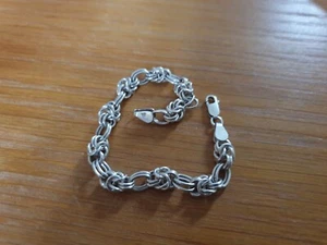 19 cm 14,4 g Unisex 925 Silber doppelt gedrehtes ovales Gliederarmband gepunzt 7,5 Zoll - Bild 1 von 16