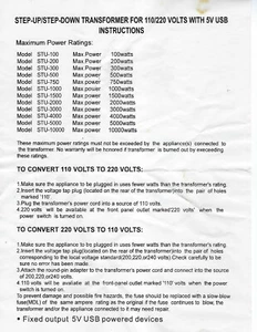 2000W Step Up/Down Transporter Input 110/200/220/240v, Output 110/220v 6 Sockets - Picture 1 of 4