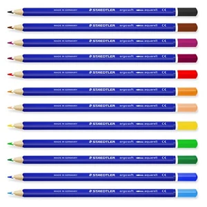 Staedtler 156 Ergosoft Aquarell Watercolour Colouring Pencil - 12 Colours - Picture 1 of 1