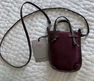 Nuova custodia telefono Gianni Chiarini borsa a tracolla Marcella pelle mucca e lana - Foto 1 di 5
